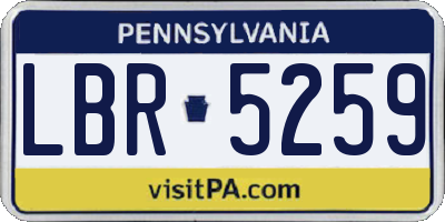 PA license plate LBR5259