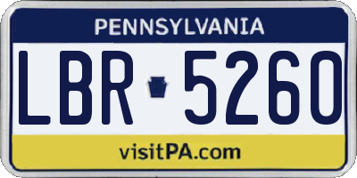 PA license plate LBR5260