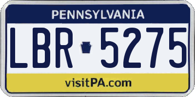 PA license plate LBR5275