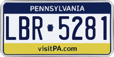 PA license plate LBR5281