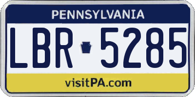 PA license plate LBR5285