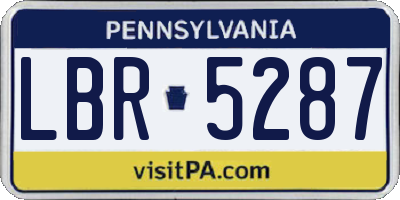 PA license plate LBR5287