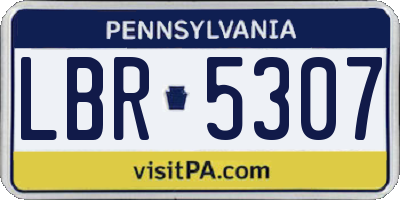 PA license plate LBR5307