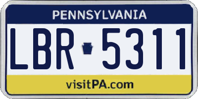 PA license plate LBR5311