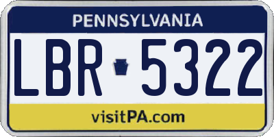 PA license plate LBR5322