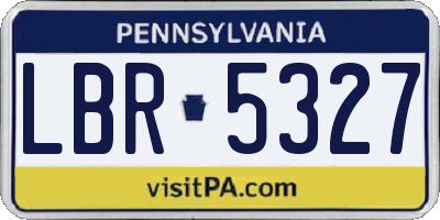 PA license plate LBR5327