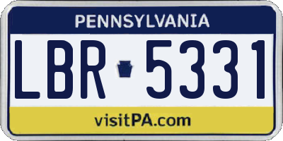 PA license plate LBR5331