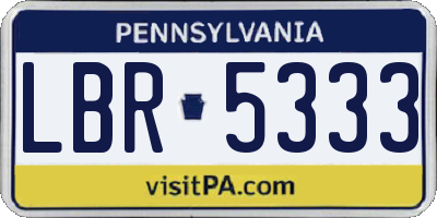 PA license plate LBR5333