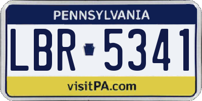 PA license plate LBR5341
