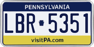 PA license plate LBR5351