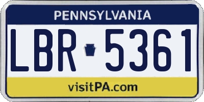 PA license plate LBR5361