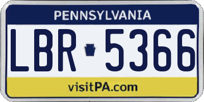 PA license plate LBR5366