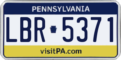 PA license plate LBR5371