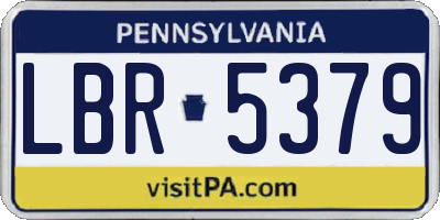 PA license plate LBR5379