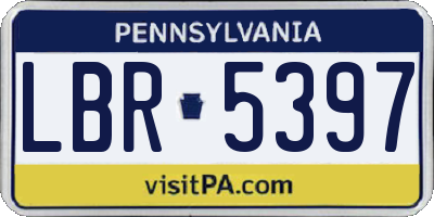 PA license plate LBR5397