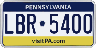 PA license plate LBR5400