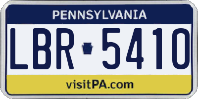 PA license plate LBR5410