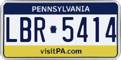 PA license plate LBR5414