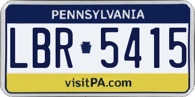 PA license plate LBR5415