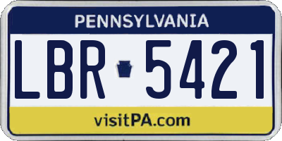 PA license plate LBR5421