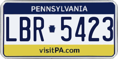 PA license plate LBR5423