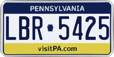 PA license plate LBR5425