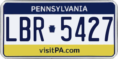 PA license plate LBR5427