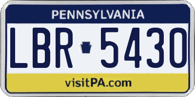 PA license plate LBR5430