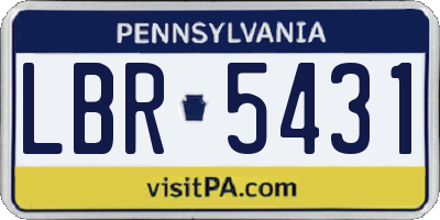 PA license plate LBR5431