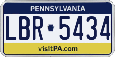 PA license plate LBR5434