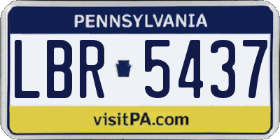 PA license plate LBR5437