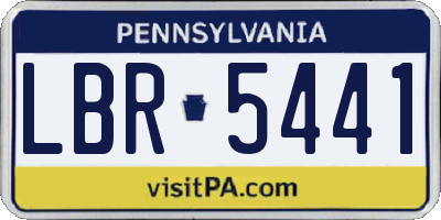 PA license plate LBR5441