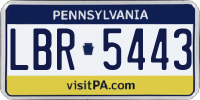 PA license plate LBR5443