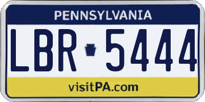 PA license plate LBR5444
