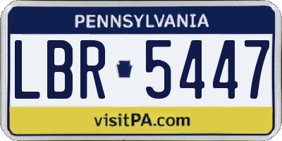 PA license plate LBR5447