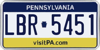 PA license plate LBR5451