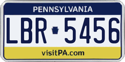 PA license plate LBR5456