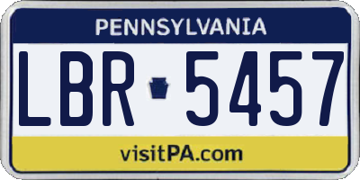 PA license plate LBR5457