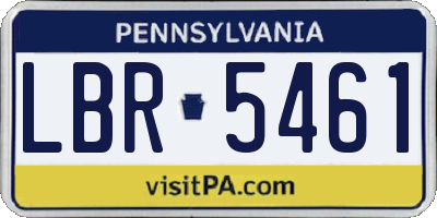 PA license plate LBR5461