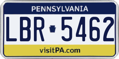PA license plate LBR5462