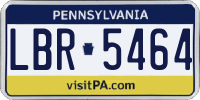PA license plate LBR5464