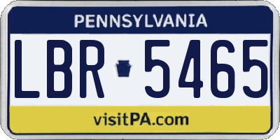 PA license plate LBR5465