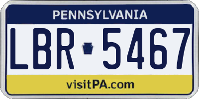 PA license plate LBR5467