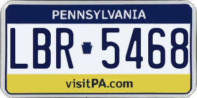 PA license plate LBR5468