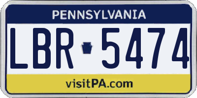 PA license plate LBR5474