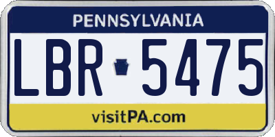 PA license plate LBR5475
