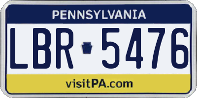 PA license plate LBR5476