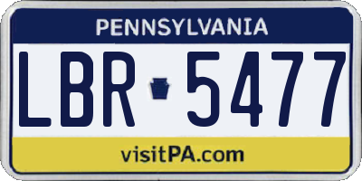PA license plate LBR5477