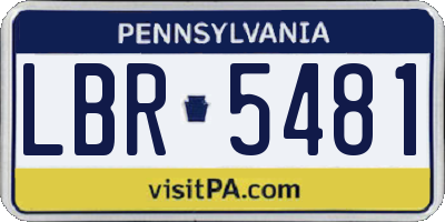 PA license plate LBR5481