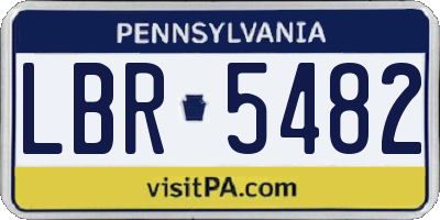PA license plate LBR5482